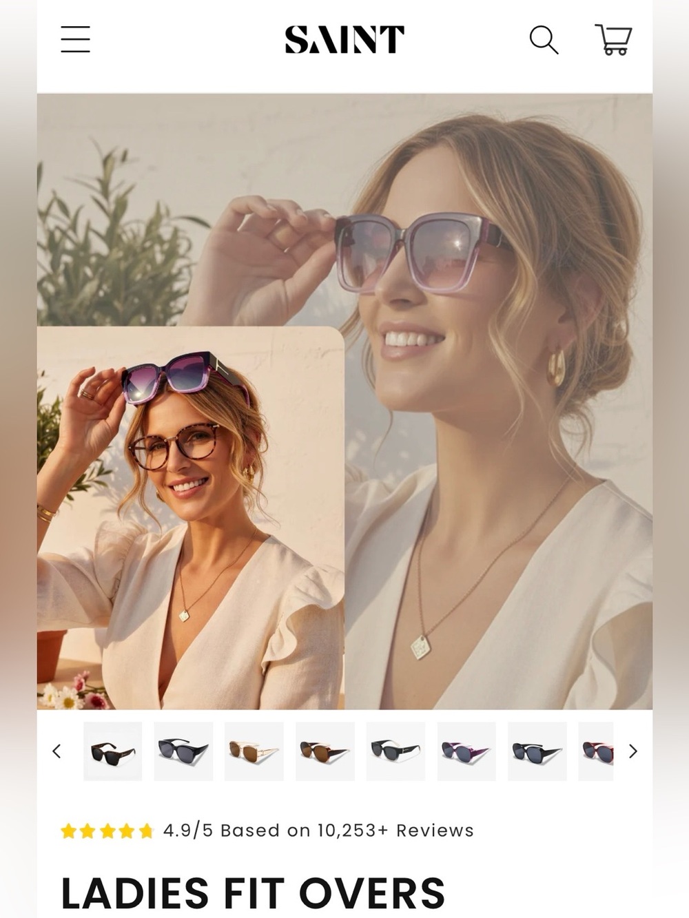Official SAINT Fit Over Sunglasses functional eyewear as seen on Instagram!